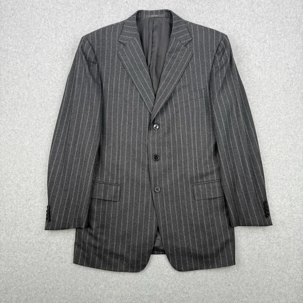 Ermenegildo Zegna Blazer Mens 54R Gray Striped Neiman Marcus Wool Sports‎ Coat